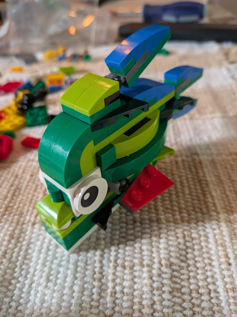 Discontinued Lego Creator Rainforest Set And 1980s Lego Storage Box With Legos